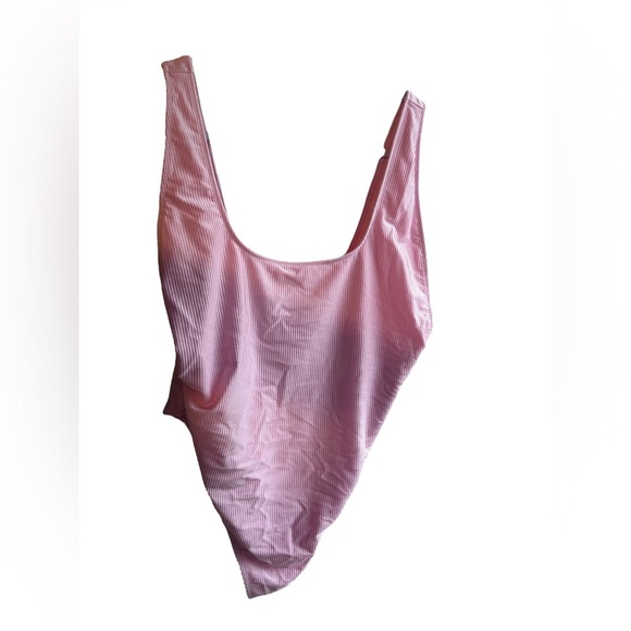 Aerie Shine Rib Birthday Scoop Cheekiest One Piece Swimsuit XXL pink soft girl - Picture 5 of 8